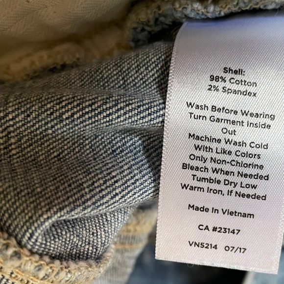 Talbots Blue Raw Fringe Hem Stretch Modest Western Classic Denim Jean Skirt - Picture 4 of 4